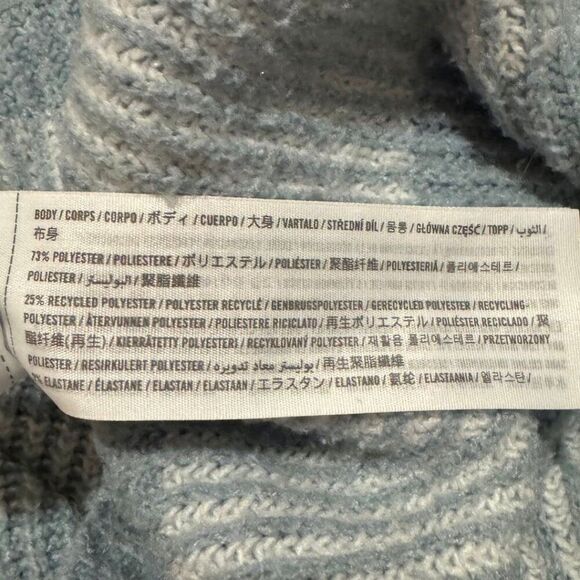 Hollister Crewneck Oversized Striped Sweater Blue Gray XS Juniors - Picture 7 of 8